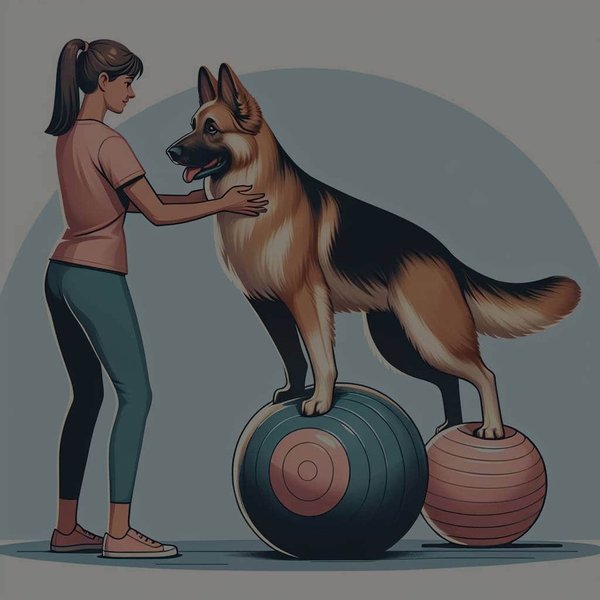 Quels exercices d'équilibre sont bénéfiques pour un Berger Allemand avec une dysplasie débutante?